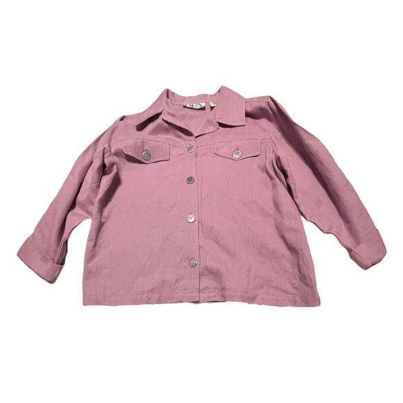Women’s Purple Button-Up Blouse - Picture 2 of 7